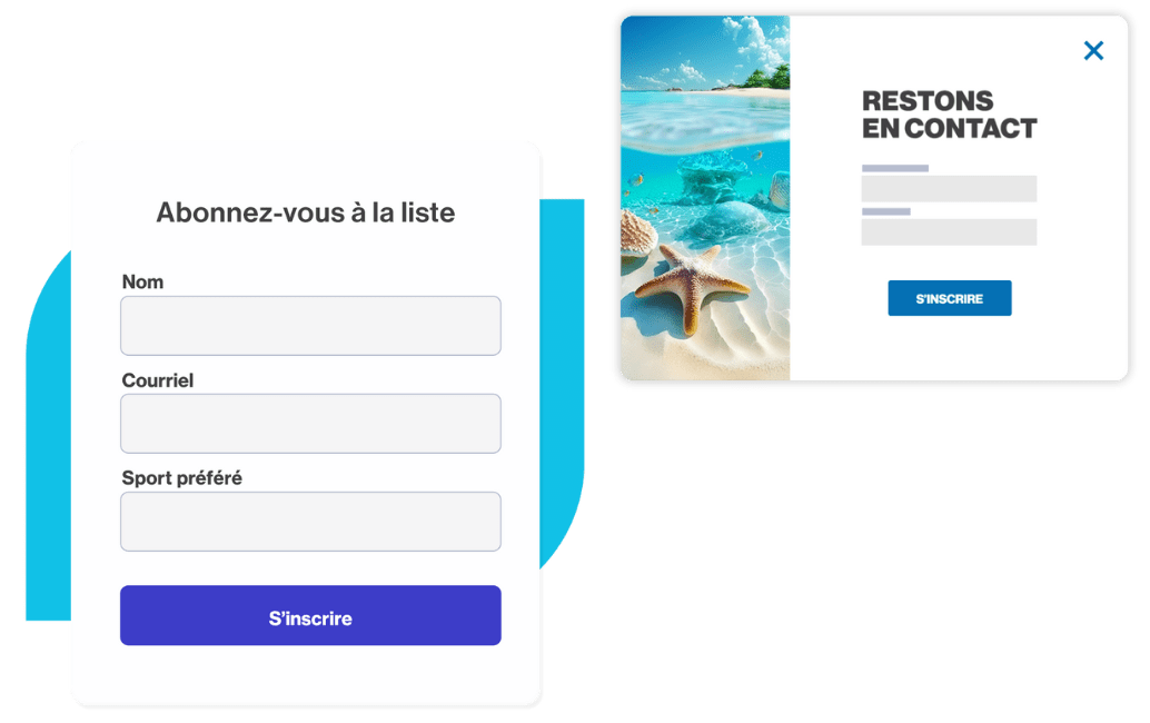 Formulaire pop-up et d'abonnement