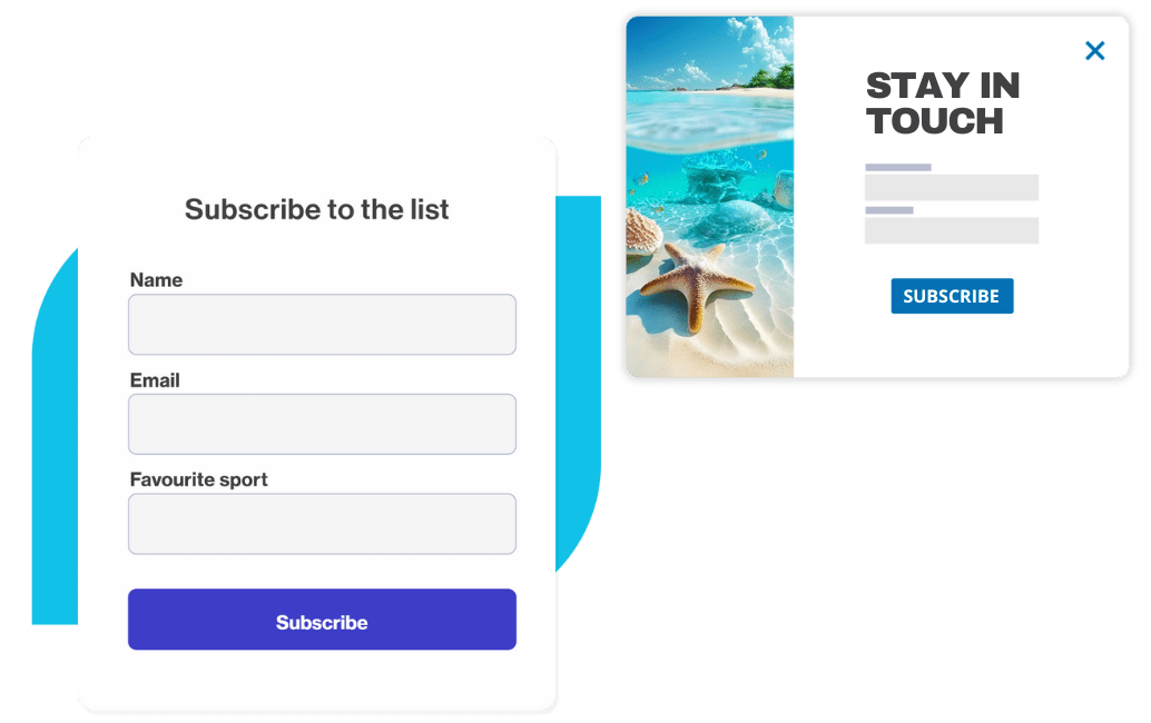 Subscription form and pop-up