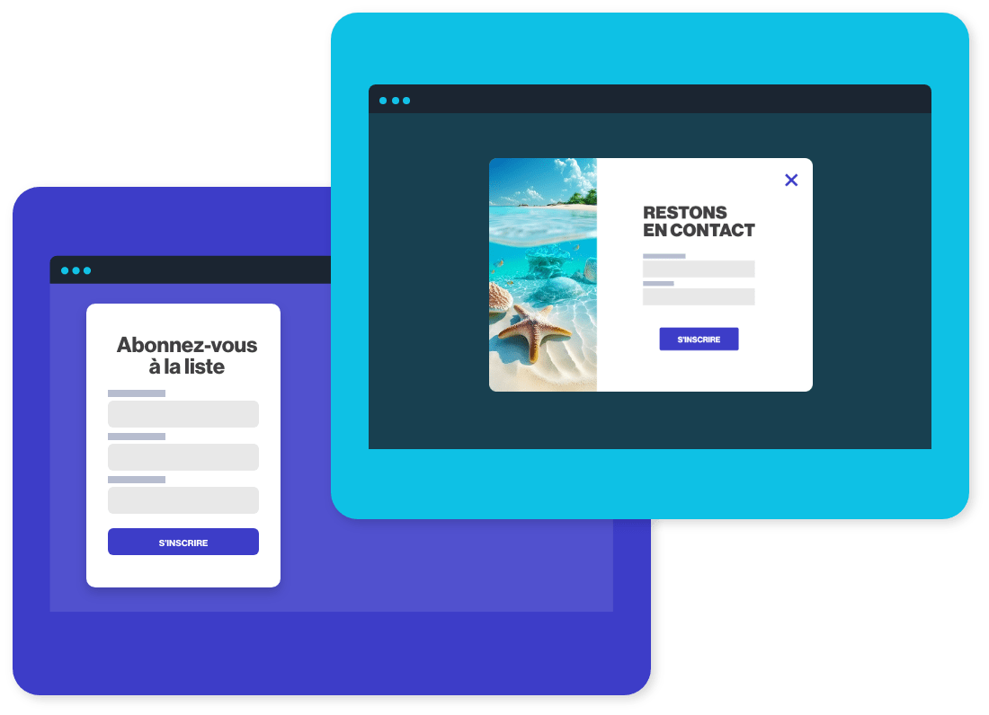 Formulaire pop-up marketing par courriel